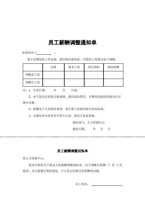 员工调薪通知书参考模板(5篇)