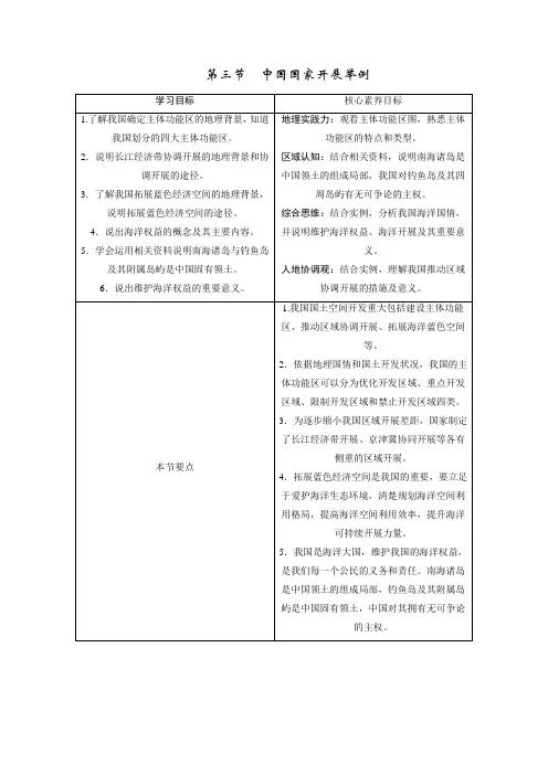 高中地理新人教版第五章第三节中国国家发展战略举例学案_1