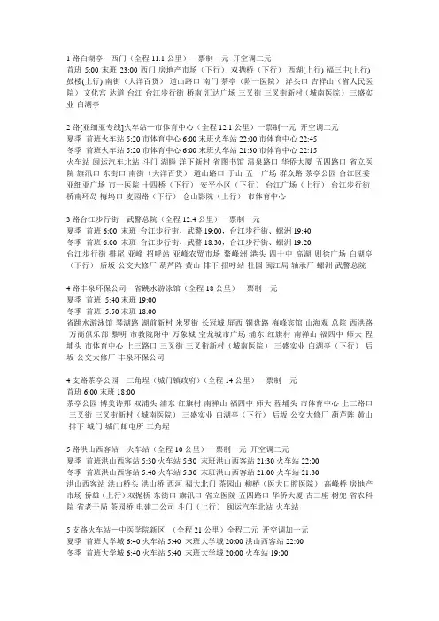 福州公交路线