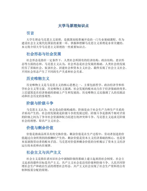 大学马原理知识点