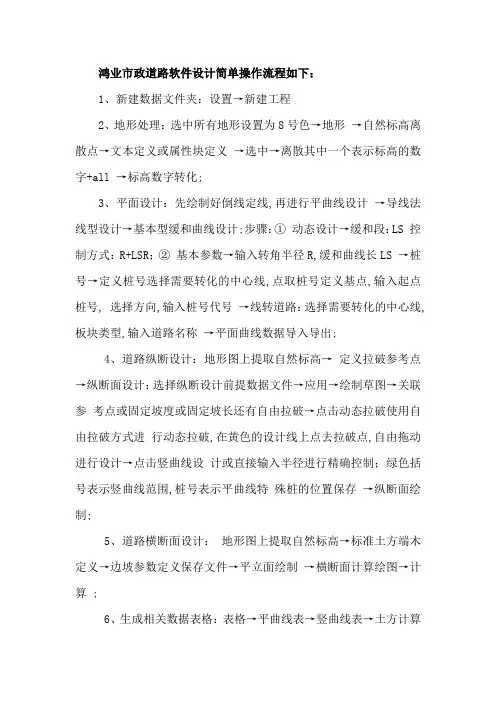 市政道路鸿业软件操作步骤