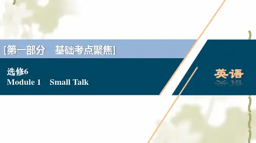 外研版选修6新高考英语一轮复习Module1SmallTalk 