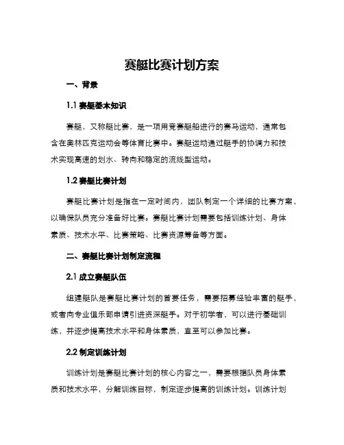赛艇比赛计划方案