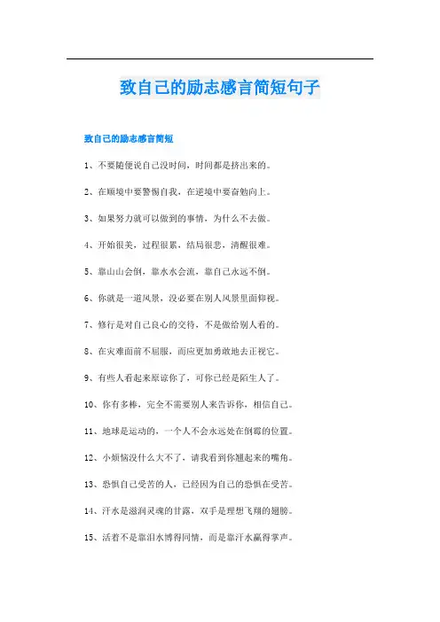 致自己的励志感言简短句子
