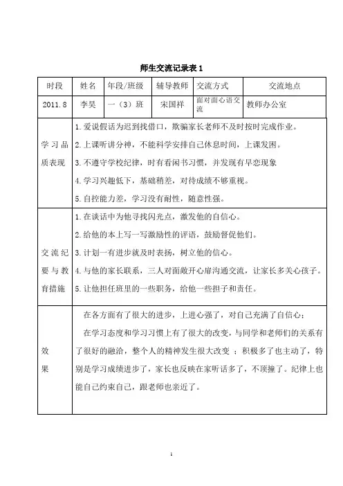师生交流记录1