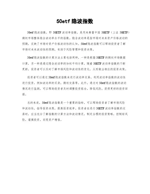50etf隐波指数