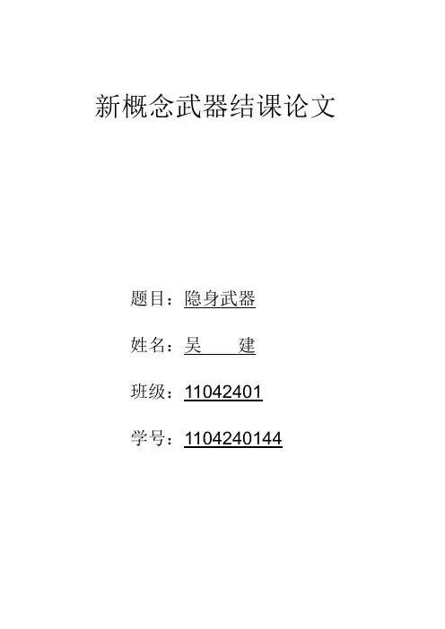 新概念武器结课论文