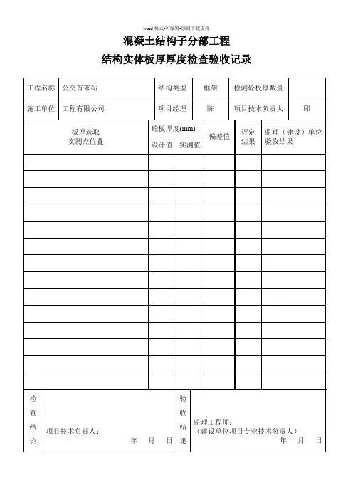 板厚实测记录表