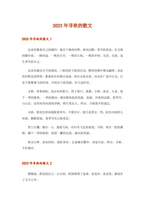 2023年寻秋的散文