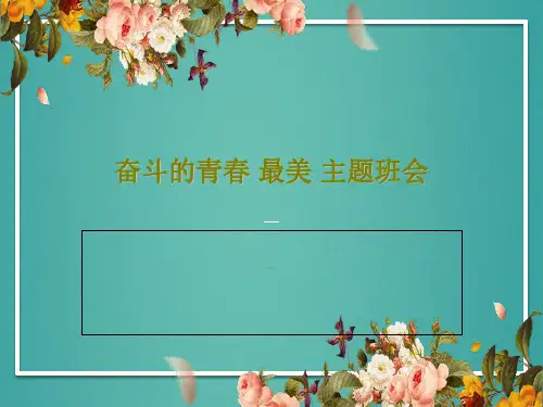 奋斗的青春 最美 主题班会PPT文档共23页