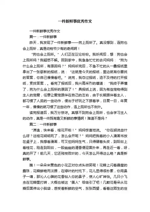 一件新鲜事优秀作文