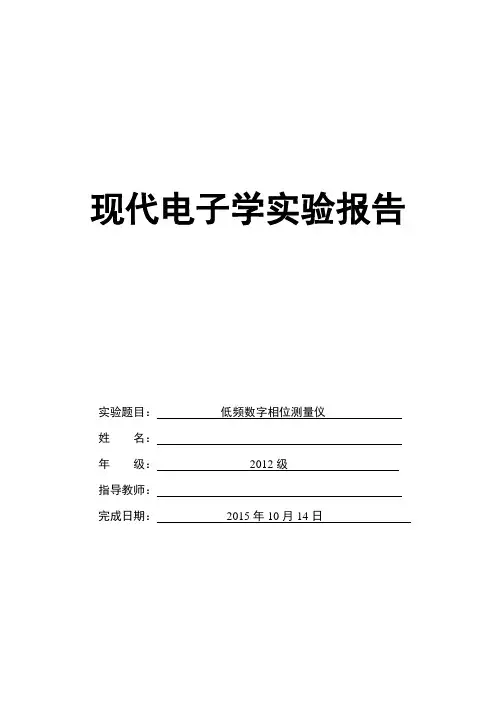 低频数字相位测量仪..