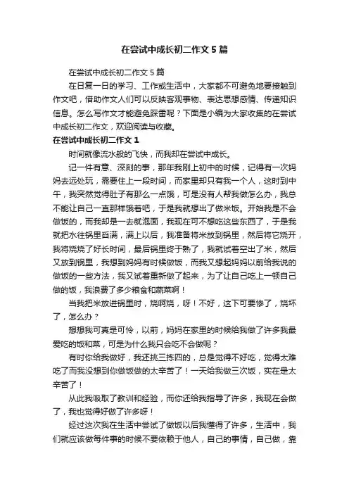 在尝试中成长初二作文5篇