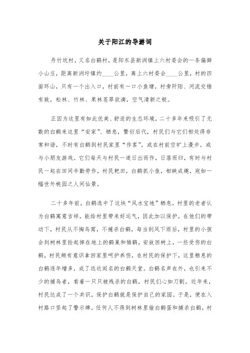 关于阳江的导游词（2篇）