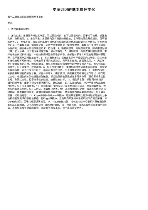 皮肤组织的基本病理变化