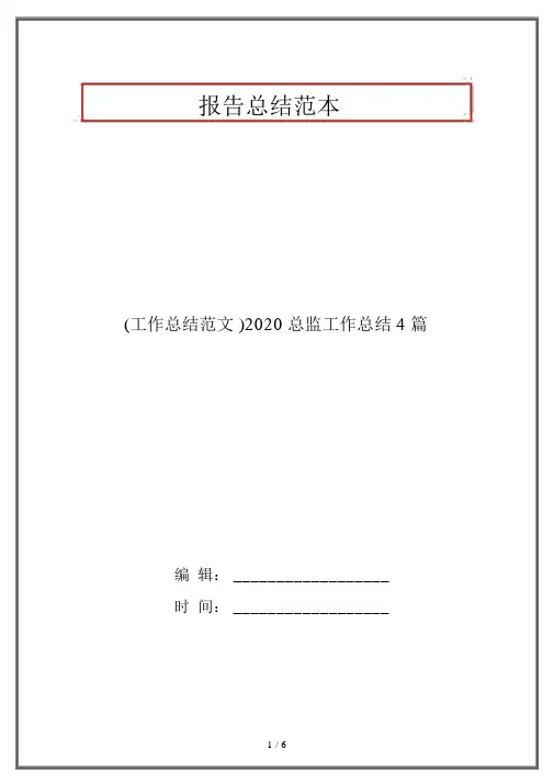 (工作总结范文)2020总监工作总结4篇