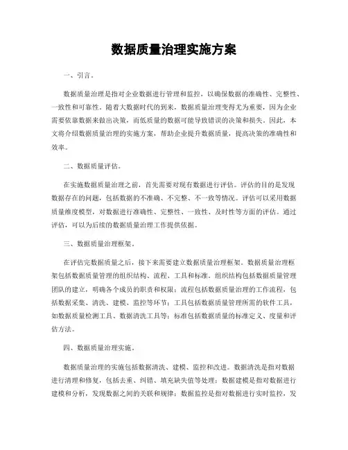 数据质量治理实施方案