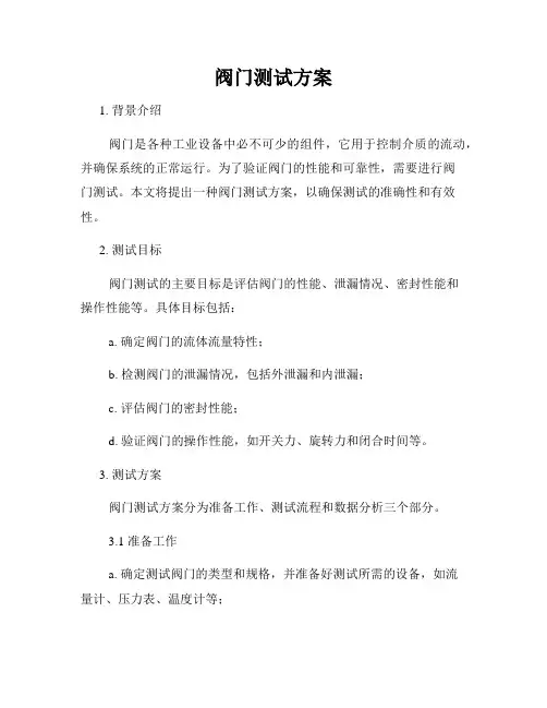 阀门测试方案