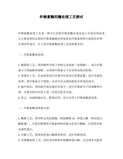 纤维素酶的酶处理工艺探讨