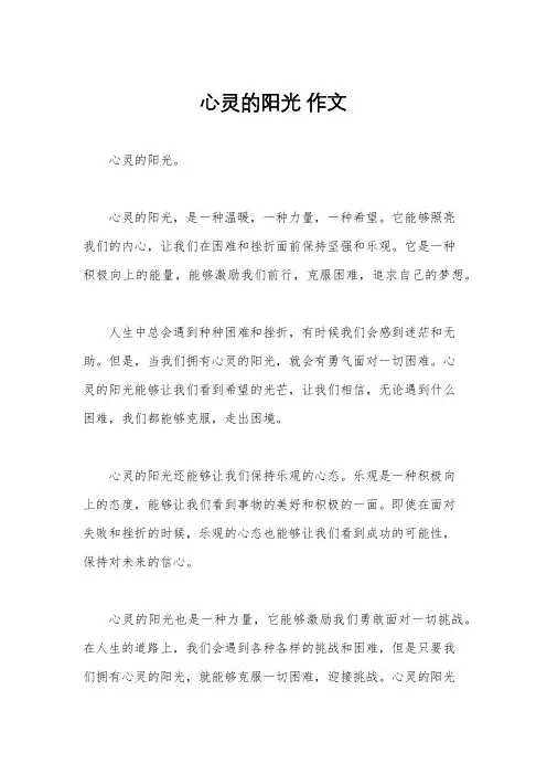 心灵的阳光 作文