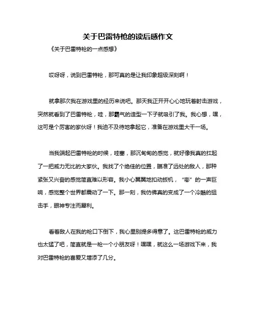 关于巴雷特枪的读后感作文