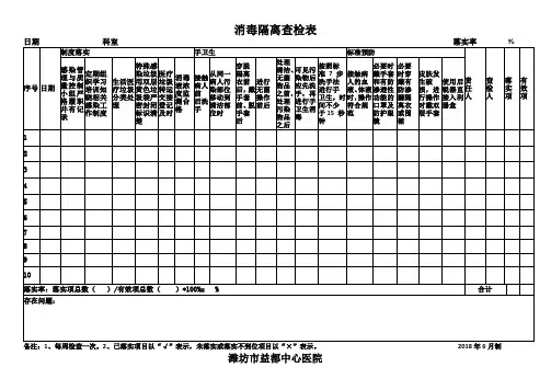 2.消毒隔离查检表