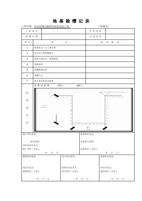 地基验槽记录范本 2
