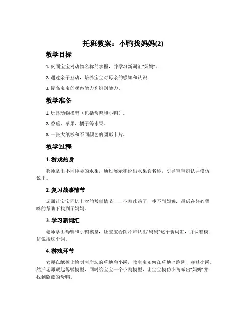 托班教案：小鸭找妈妈(2)