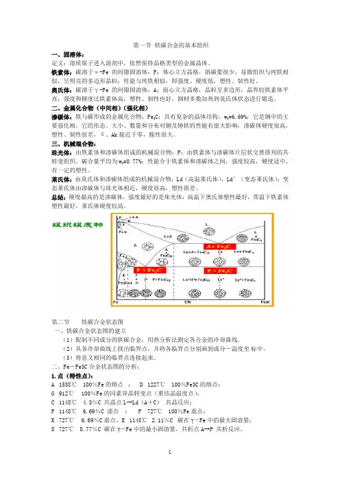 铁碳合金的基本组织