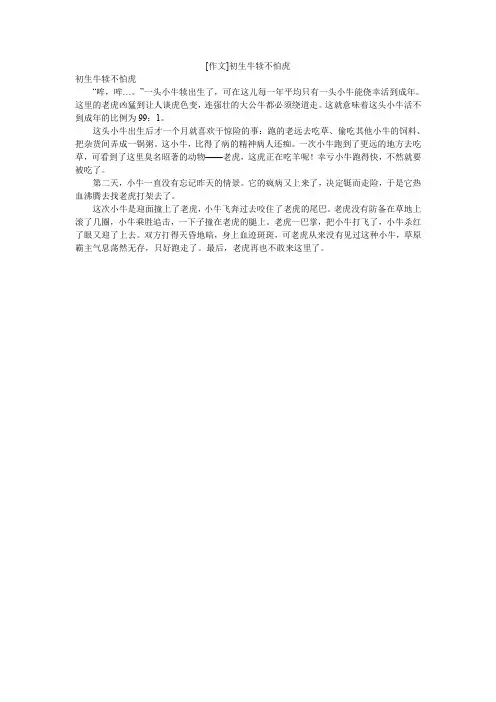 [作文]初生牛犊不怕虎