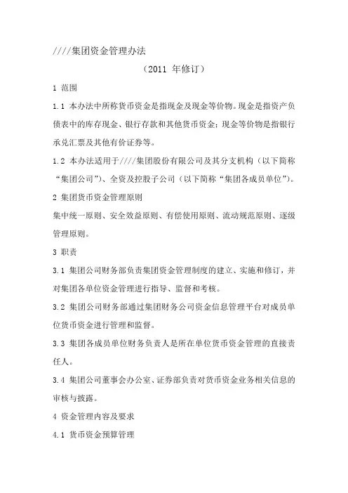 集团资金管理办法