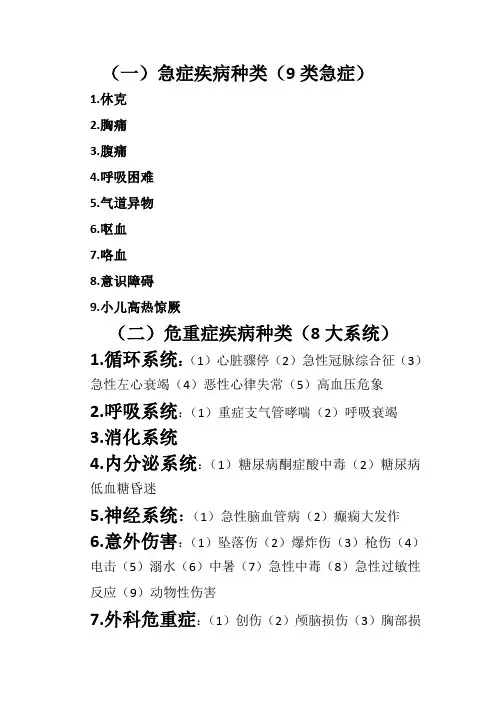 常见急救病种