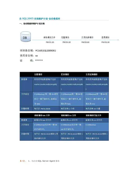 在SQL2005实现维护计划-备份数据库