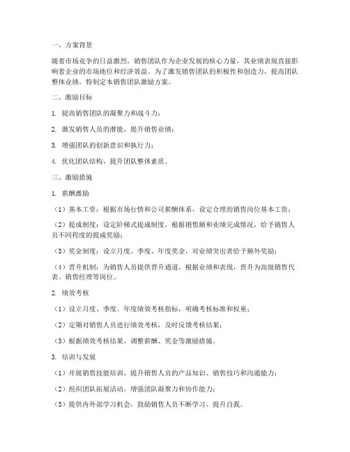 销售团队激励方案形式
