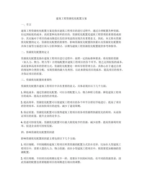 建筑工程资源优化配置方案