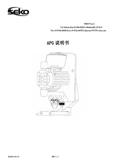 APG系列说明书,计量泵介绍
