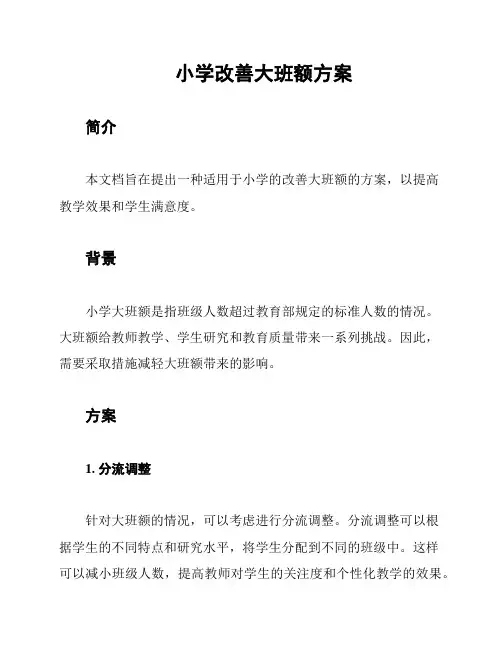 小学改善大班额方案