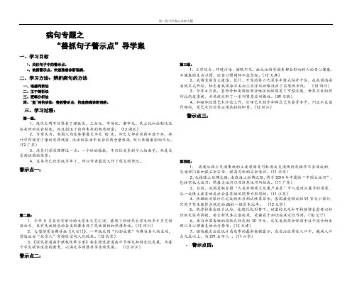 病句十大警示点 学案