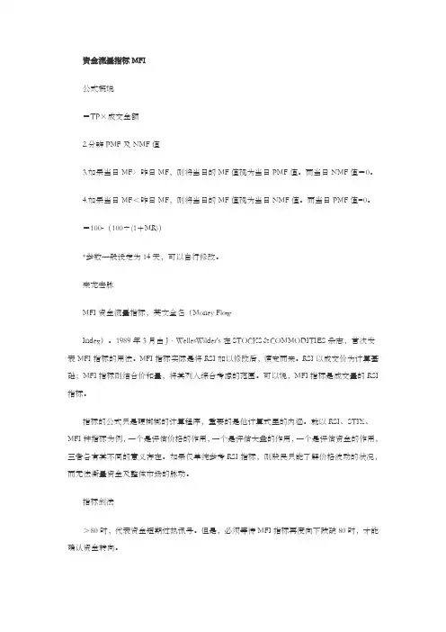 技术指标分析详解(四)资金流量指标MFI