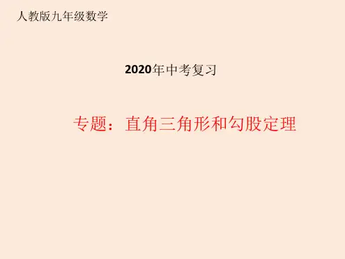 2020年中考复习;直角三角形和勾股定理课件共22张