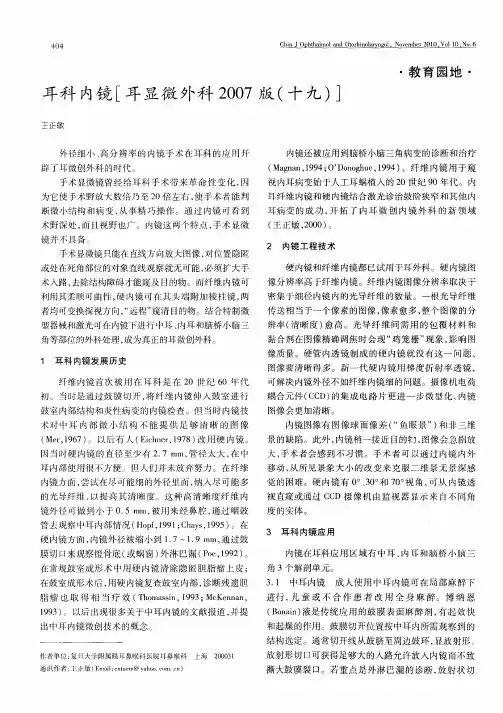 耳科内镜[耳显微外科2007版(十九)]