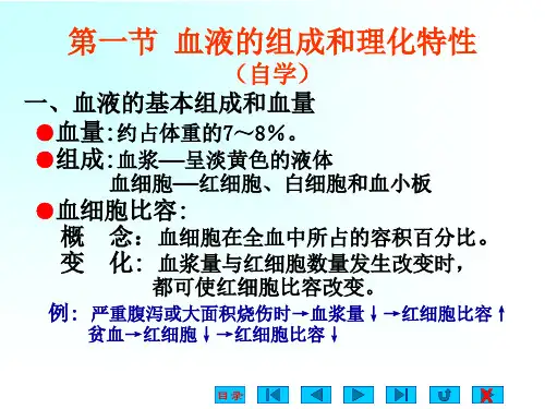 血液的组成和理化特性课件
