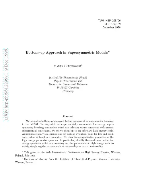 Bottom-up Approach in Supersymmetric Models