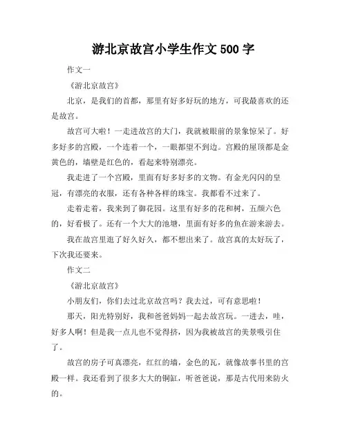 游北京故宫小学生作文500字