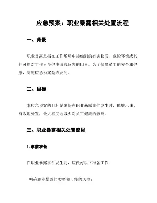 应急预案：职业暴露相关处置流程