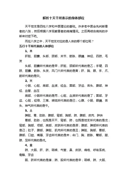 解析十天干所表示的身体部位