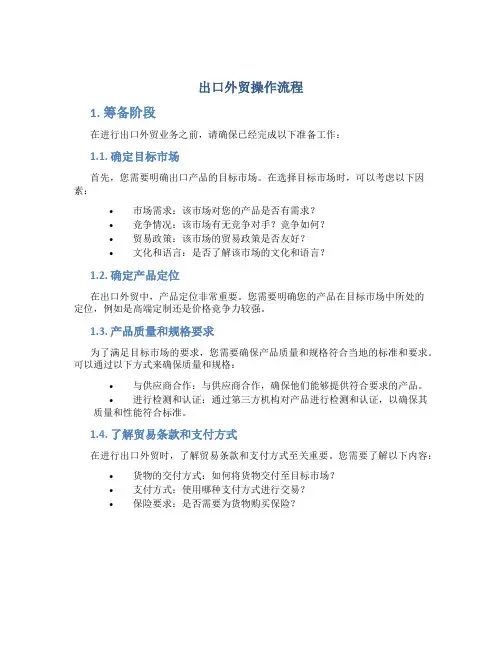 出口外贸操作流程