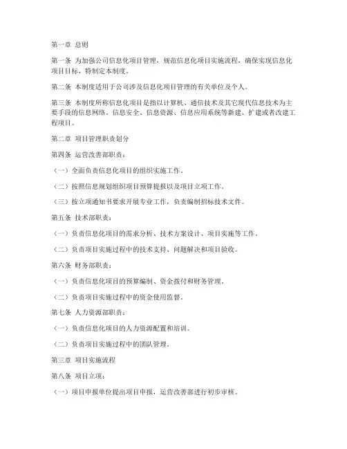 信息化项目管理制度