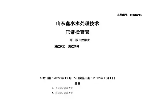 安全标准化安全检查表汇总(全套)