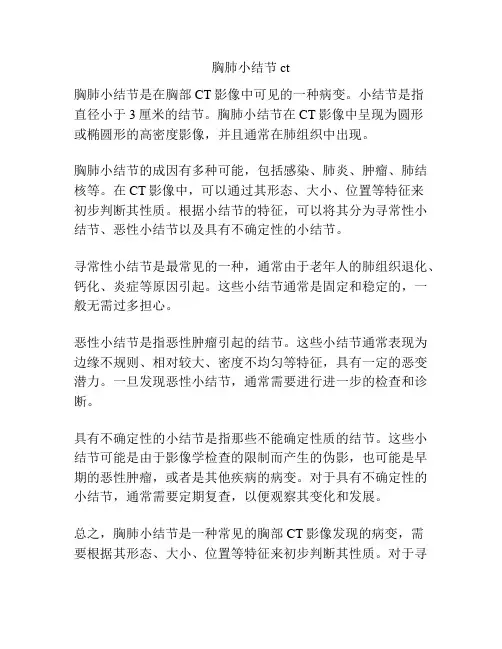 胸肺小结节 ct